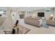 Finished basement with neutral carpet, living area and wet bar space at 6953 S Prescott St, Littleton, CO 80120