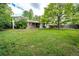 Lush, green backyard with a spacious lawn, mature trees and fence offering space and privacy at 3111 Troy St, Aurora, CO 80011