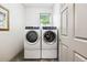 Well-equipped laundry room featuring a side-by-side washer and dryer, and ample natural light at 1205 W 11Th Ct, Broomfield, CO 80020