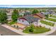 Overhead view of a home with a well-kept yard and neighborhood surroundings at 265 Calhoun Cir, Castle Rock, CO 80104