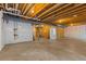 Unfinished basement with framed walls, concrete floors, and open ceiling with utilities at 265 Calhoun Cir, Castle Rock, CO 80104
