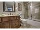 Full bathroom with modern fixtures, vanity, and tiled shower at 820 Columbine Rd # 10, Breckenridge, CO 80424
