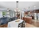 Open concept living space with wood floors, kitchen island, and staircase, great for entertaining guests at 3644 Wabash St, Denver, CO 80238