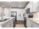 Contemporary kitchen boasts white cabinets, stainless steel appliances, and stylish fixtures for a modern and functional space at 420 E Fremont Pl # 309, Centennial, CO 80122