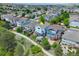 Backyard aerial showcasing deck, landscaped yard, and easy access to community walking trails at 1271 Sky Rock Way, Castle Rock, CO 80109