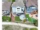 Backyard aerial view features a deck, landscaped yard, and easy access to community walking trails at 1271 Sky Rock Way, Castle Rock, CO 80109