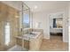 Stylish bathroom with a separate shower, soaking tub, and plenty of natural light at 1271 Sky Rock Way, Castle Rock, CO 80109
