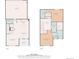 Detailed floor plan of the home, highlighting the living room, dining area, kitchen, and garage at 8055 Navajo River Loop # B, Littleton, CO 80125
