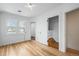 Well-lit bedroom with hardwood floors and walk-in closet at 150 Harrison St, Denver, CO 80206