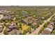 Aerial view of neighborhood showing proximity to green spaces, local roads, and public parks at 2924 Fulton St, Denver, CO 80238