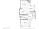 First floor layout featuring a living room with fireplace, kitchen, bathroom and bedroom at 2924 Fulton St, Denver, CO 80238