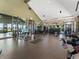 Well-equipped gym with machines, weights, mirrors, high ceilings, and view of green space at 1425 Hart Ln, Elizabeth, CO 80107