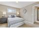 Cozy bedroom featuring a comfortable bed, neutral walls, and a window letting in natural light at 2225 Linda Vista Dr, Lakewood, CO 80215