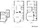 Detailed three-story floor plan showcasing the layout of the bedrooms, kitchen, and living areas at 5058 E Cherry Creek South Dr, Denver, CO 80246