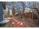 Backyard featuring a brick patio, minimal grass, a storage shed, and a spacious area at 11539 Depew Ct, Westminster, CO 80020