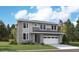 New construction home with a two-car garage, modern design and professionally landscaped front yard at 2681 Mondt Ln, Erie, CO 80026