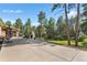 Back of home with patio, garage, outdoor kitchen and serene forest backdrop at 11044 Conestoga Pl, Franktown, CO 80116