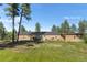 View of the home with outdoor cooking, seating and forest views at 11044 Conestoga Pl, Franktown, CO 80116