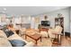 Spacious living room with hardwood floors, comfortable seating, and access to the upper floor at 6670 Club Villa Rd, Parker, CO 80134