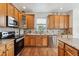 Traditional kitchen featuring oak cabinetry, stainless steel appliances, and complementary countertops at 12702 E 105Th Ave, Commerce City, CO 80022