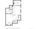 Floorplan of basement showing large recreation room, wet bar, storage space, bedroom, and bath at 2521 N Xenia St, Denver, CO 80238
