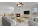 Bright, open living area with a cozy fireplace and modern decor at 2775 S Jebel Way, Aurora, CO 80013