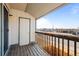 Balcony with storage closet and view of the neighborhood and clear sky at 17118 E Whitaker Dr # E, Aurora, CO 80015