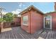 Outdoor deck area with string lights, offering a cozy space for relaxation and backyard entertaining at 3132 Umatilla St # B, Denver, CO 80211
