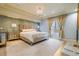 Luxurious main bedroom with tray ceiling, decorative wallpaper, and a large window at 999 N Emerson St # 9, Denver, CO 80218