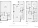 Detailed floor plan showcasing layout of floors one, two, and three with dimensions at 15576 W Washburn Cir, Lakewood, CO 80228