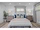 Bright bedroom features a comfortable bed, stylish bedside tables, and ample natural light at 6243 S Elati St, Littleton, CO 80120
