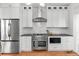 Modern white kitchen featuring stainless steel appliances, sleek countertops, and ample storage space at 2647 N High St, Denver, CO 80205