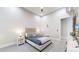 Modern bedroom with a neutral color scheme, a queen bed, and carpet flooring at 615 24Th St # 104, Golden, CO 80401