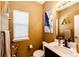 Small bathroom featuring modern fixtures, a vanity, and natural light at 4307 Lily Gulch Trl, Castle Rock, CO 80109