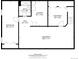 Basement floor plan featuring a bedroom, bathroom, hall, laundry, and unfinished basement area at 5070 W 66Th Ave, Arvada, CO 80003