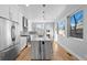 Modern kitchen with stainless steel appliances and a large island at 2257 S High St, Denver, CO 80210
