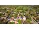 Aerial view showcasing the home's location near green spaces and neighborhood at 2521 N Gaylord St, Denver, CO 80205