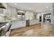 Stylish kitchen with stainless appliances, granite countertops, white cabinets and beautiful hardwood flooring at 5666 S Havana Ct, Englewood, CO 80111