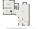 Floor plan layout of a house featuring the primary bedroom, bathroom, living room, kitchen, and foyer at 20451 Kelly Pl, Denver, CO 80249