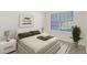 Bright bedroom with modern decor, large window, and comfortable furnishings at 17325 E Rice Cir # F, Aurora, CO 80015