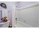 Bathroom featuring a toilet and bathtub with a shower at 426 Buena Vista Rd, Golden, CO 80401