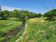 A creek with stone banks in a lush green park setting at 939 Knox Ct, Denver, CO 80204