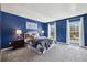 Spacious blue bedroom with large windows and cozy decor at 1309 Alexandria St, Lafayette, CO 80026