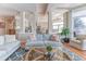 Bright and open living area with hardwood floors, stylish furnishings, and a view of the kitchen at 2035 Buchanan Pt, Lafayette, CO 80026