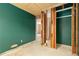 Bedroom with green and white walls and framing at 2888 S Fundy St, Aurora, CO 80013