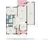 Detailed floorplan showing layout of rooms, including kitchen, living room, bedrooms, bathrooms and garage at 1153 Village Cir, Erie, CO 80516