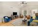 Bright living room boasts hardwood floors, comfy seating, a TV, and natural light at 1153 Village Cir, Erie, CO 80516