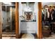 Bathroom with a modern vanity, toilet and glass enclosed shower at 3033 Blake St # 109, Denver, CO 80205