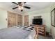 Bright bedroom with log bed frame and closet at 381 Lake Rd, Idaho Springs, CO 80452