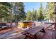 Hot tub on deck with wooded background at 381 Lake Rd, Idaho Springs, CO 80452